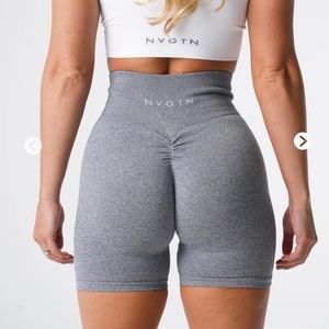 NVGTN Gray Scrunch Seamless Shorts XS
